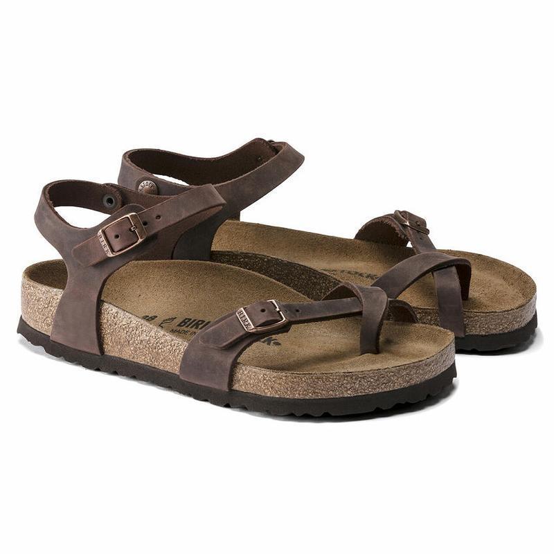 Birkenstock Taormina Oiled Læder Sandaler Dame Kaffe | DK 364DFM